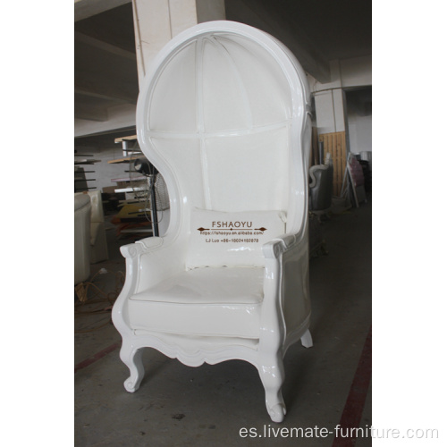 Silla de trono de boda blanco de madera maciza